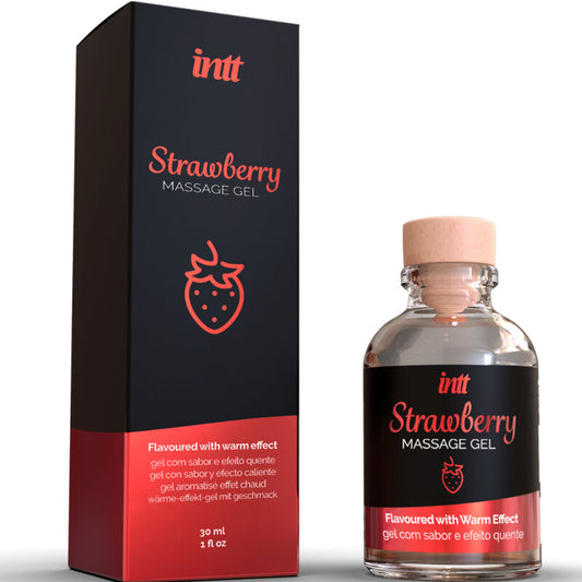 INTT MASSAGE & ORAL SEX - GEL DE MASAJE CON EFECTO CALIENTE SABOR A FRESA