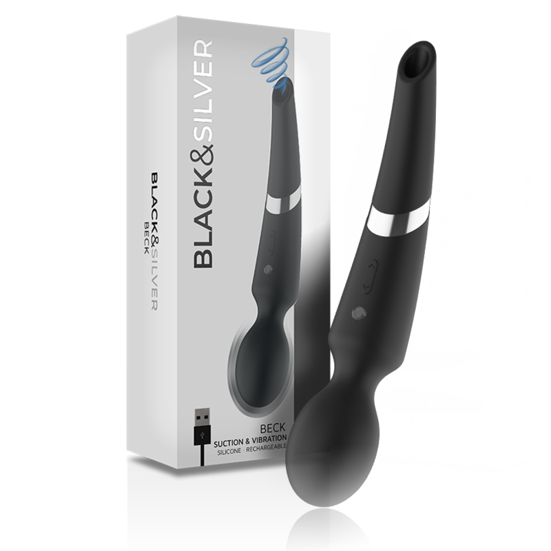 BLACK&SILVER - BECK SILIKON-MASSAGER UND SAUGSCHWARZ