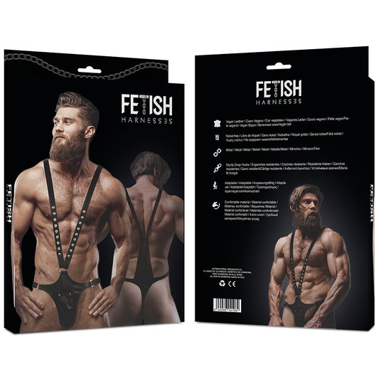 ACTITUD SUMISA FETICHE - ARNÉS DE CUERO ECOLÓGICO EN FORMA DE V PARA HOMBRES