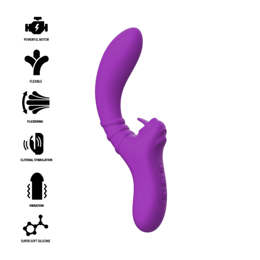 INTENSE - HARRY VIBRADOR FLEXIBLE CON LENGUA MORADA