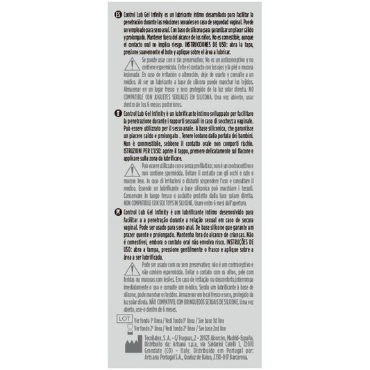 CONTROL - INFINITY LUBRICANTE A BASE DE SILICONA 75 ML
