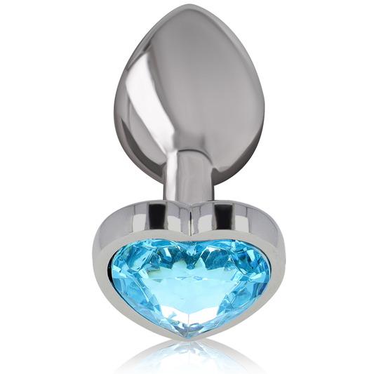 INTENSE - ALUMINUM METAL ANAL PLUG, BLUE HEART, SIZE S