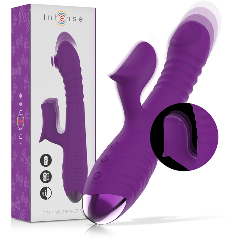 INTENSE - IGGY VIBRADOR MULTIFUNCIONAL ARRIBA Y ABAJO CON ESTIMULADOR DE CLÍTORIS