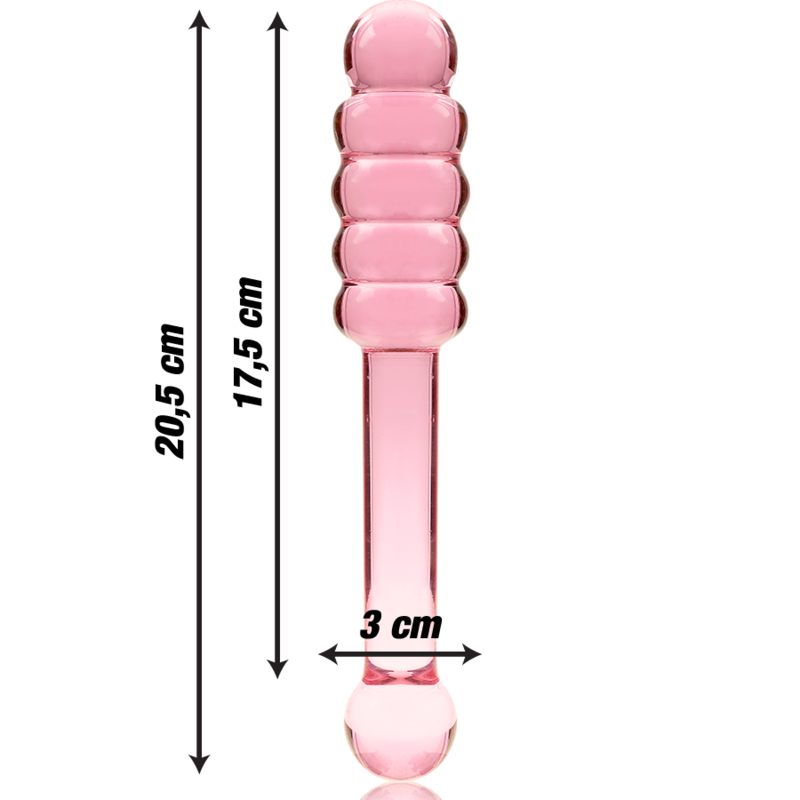 SERIE NEBULA DE IBIZA - MODELO 20 DILDO VIDRIO BOROSILICATO TRANSPARENTE 20,5 CM -O- 3 CM