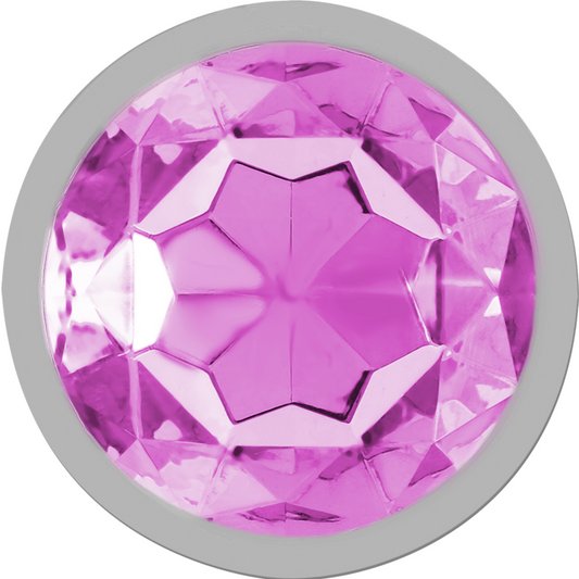 INTENSE - PLUG ANAL DE ALUMINIO CON CRISTAL ROSA, TALLA L