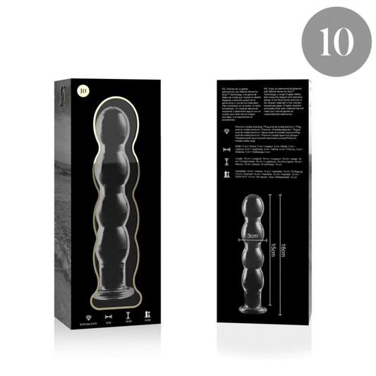 SERIE NEBULA DE IBIZA - MODELO 10 DILDO VIDRIO BOROSILICATO TRANSPARENTE 16,5 CM -O- 3,5 CM