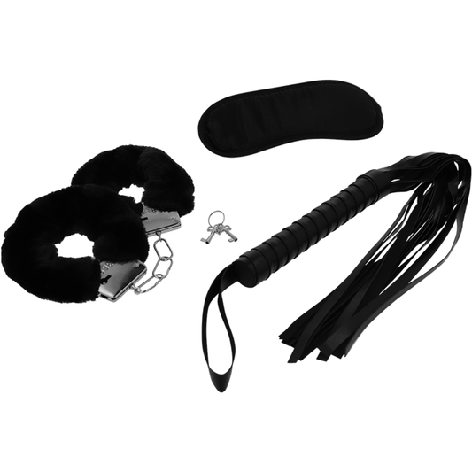 INTENSE - FETISH EROTIC PLAY SET 1 WITH HANDCUFFS, BLINDS AND WHIP