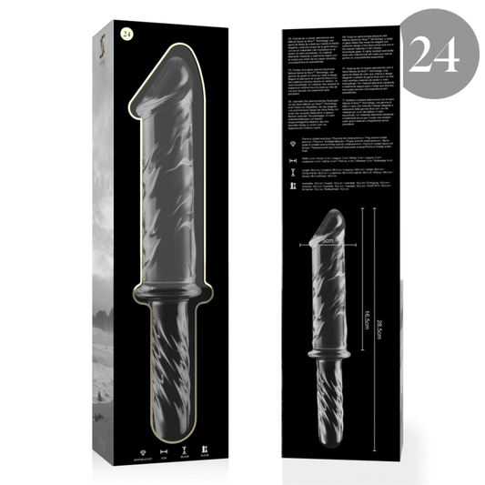 SERIE NEBULA DE IBIZA - MODELO 24 DILDO VIDRIO BOROSILICATO TRANSPARENTE 28,5 CM -O- 5 CM