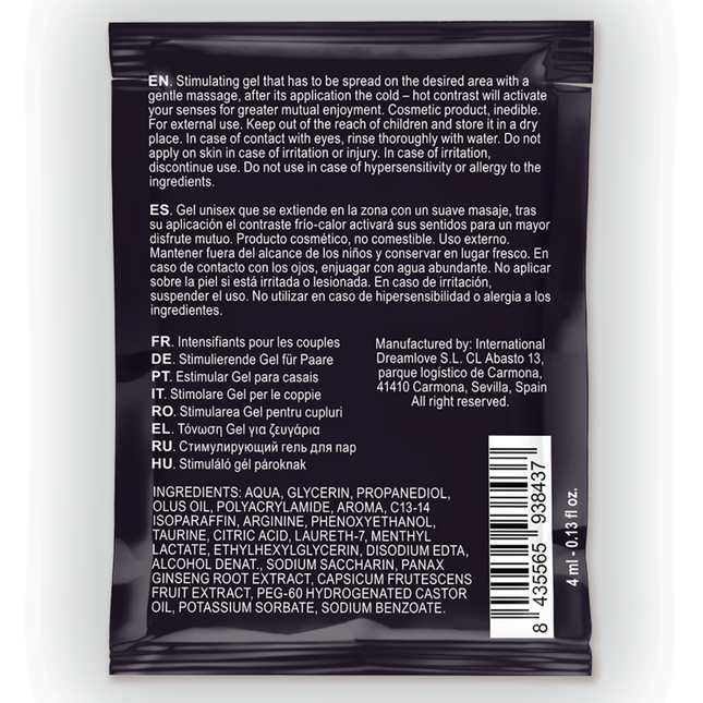 SPARTAN - ERECTION-ENHANCING GEL WITH COLD-HOT EFFECT 100% VEGAN 4 ml