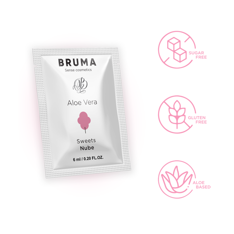 BRUMA - LUBRICANTE DE ALOE VERA SABOR A ALGODÓN DE AZÚCAR 6 ML