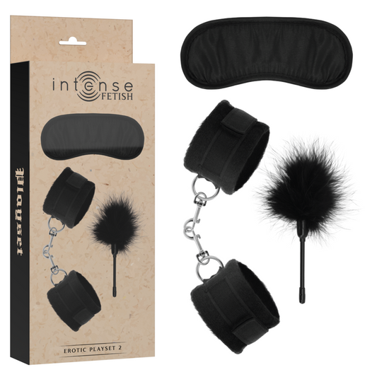 INTENSE - FETISH EROTIC PLAY SET 2 WITH HANDCUFFS, BLINDS AND TICKLING