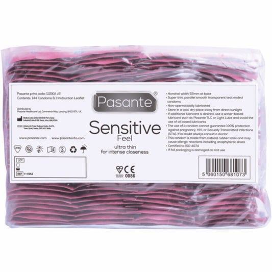 PASANTE - CONDOMS SENSITIVE POUCHES 144 UNITS
