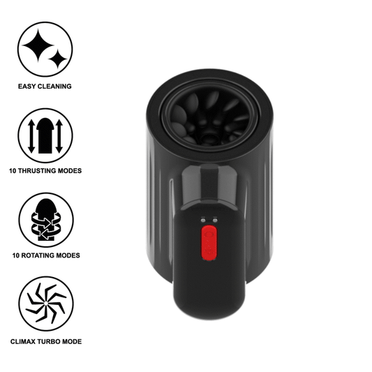 JAMYJOB - MASTURBADOR CON MODO TURBO, TECNOLOGÍA DE GARGANTA VORTEX Y ROTACIÓN DE 360°