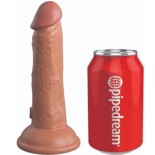 KING COCK - DILDO DE SILICONA CON VIBRACIÓN REALISTA ELITE 15,2 CM CARAMELO
