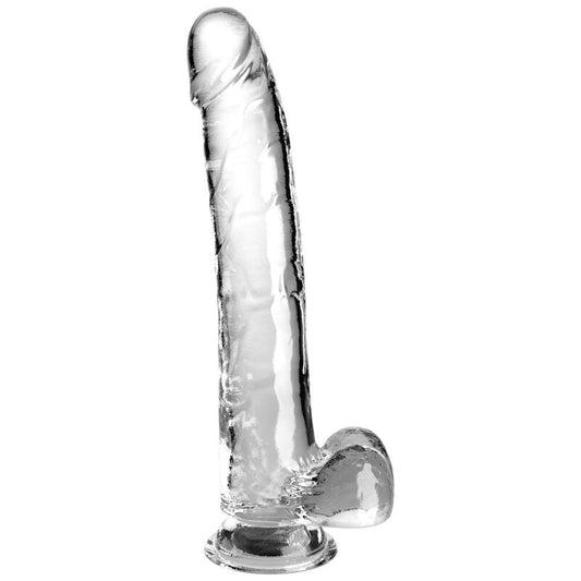 KING COCK - DILDO TRANSPARENTE CON PRUEBAS 24,8 CM TRANSPARENTE