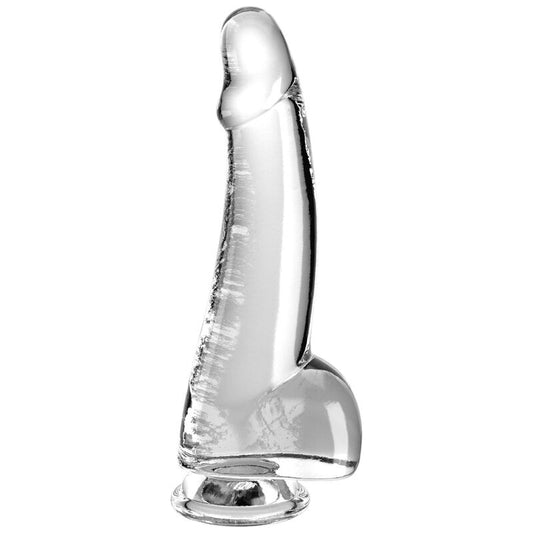 KING COCK - CLEAR DILDO WITH TESTS 15.2 CM TRANSPARENT