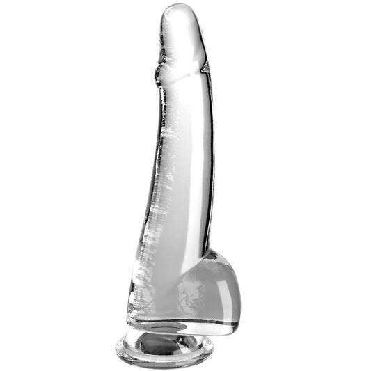 KING COCK - DILDO TRANSPARENTE CON PRUEBAS 19 CM TRANSPARENTE