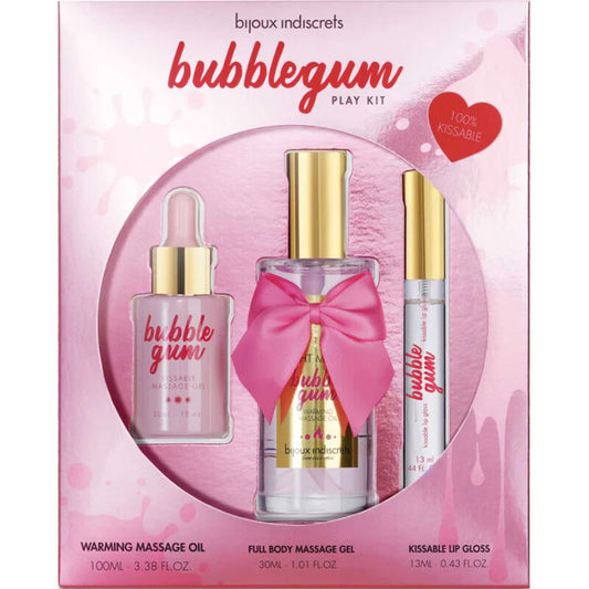 BIJOUX - INDISCRETS BUBBLEGUM PLAY SET WITH OIL GEL AND LIP GLOSS