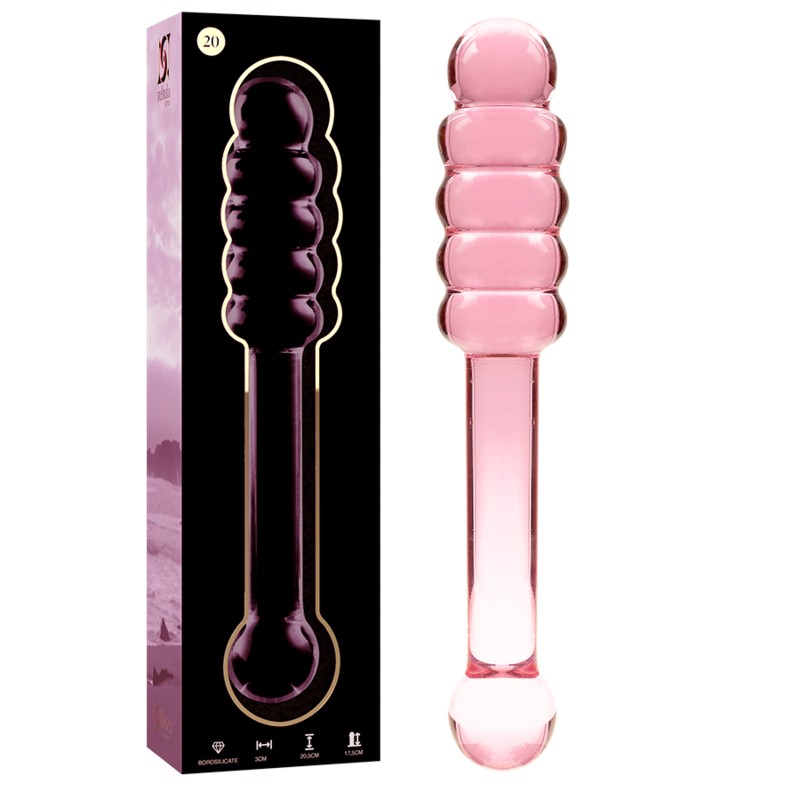 SERIE NEBULA DE IBIZA - MODELO 20 DILDO VIDRIO BOROSILICATO TRANSPARENTE 20,5 CM -O- 3 CM