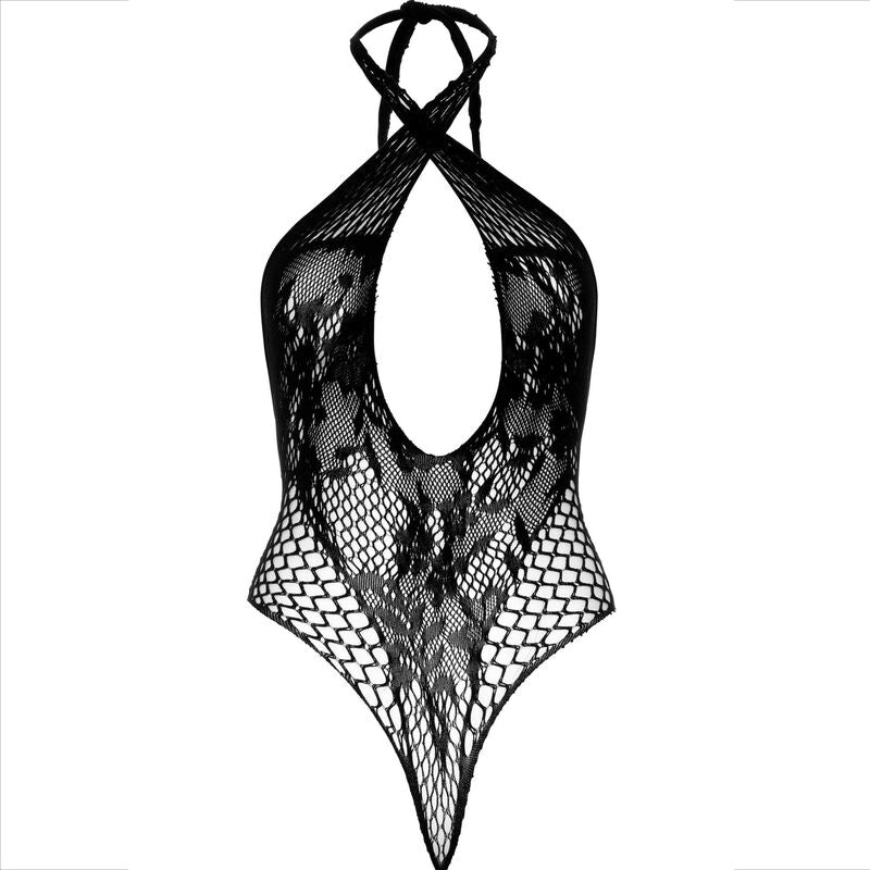 LEG AVENUE - BODY MIT SPITZE SCHWARZ