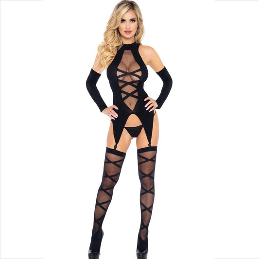 LEG AVENUE - CONJUNTO DE 3 PIEZAS BODY + MEDIAS + BRAZO