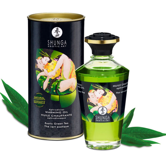 SHUNGA - ACEITE DE MASAJE DE TÉ VERDE ORGÁNICO CON EFECTO CALORÍFICO 100 ML