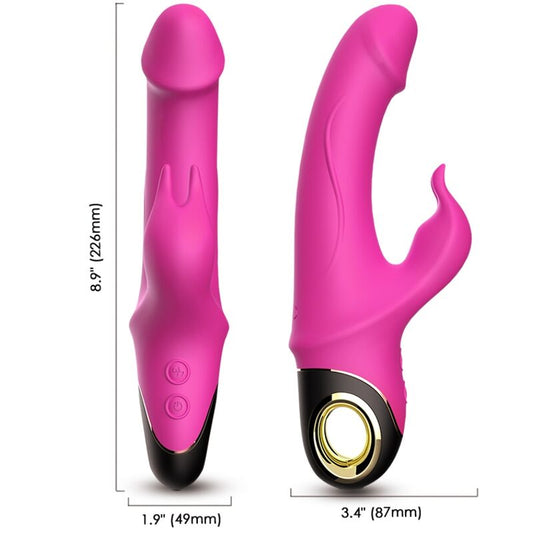 ARMONY - DILDO VIBRADOR CONEJO ROTADOR METEROR FUCSIA
