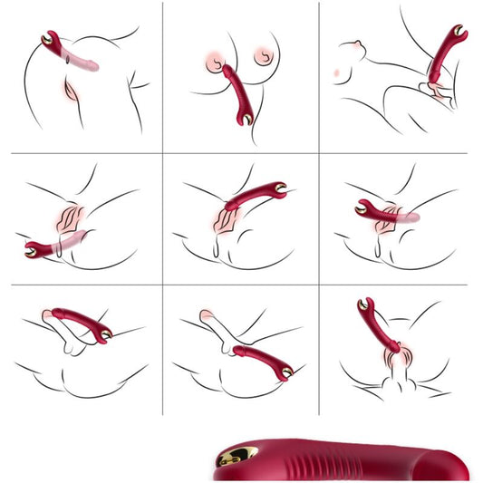 ARMONY - PRINCE DILDO VIBRADOR Y ROTADOR ROJO