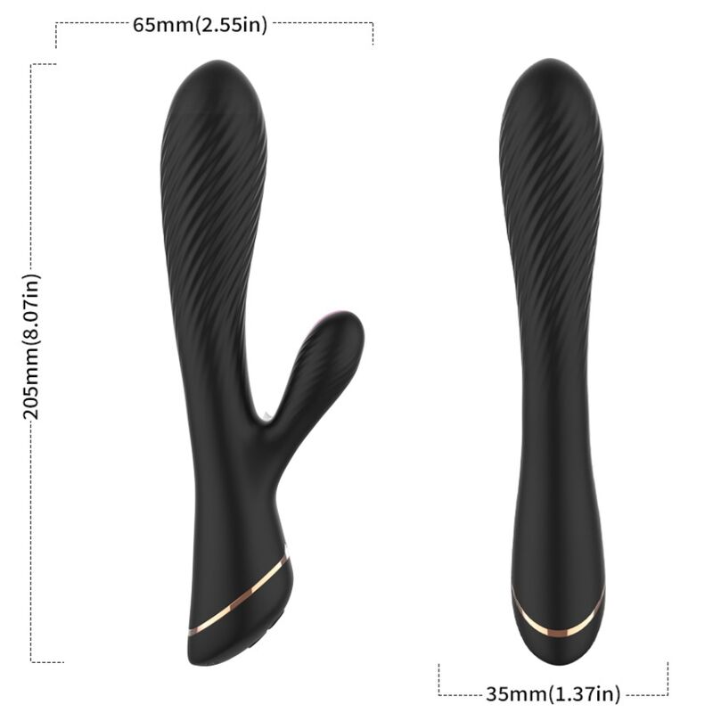 SILIKONI RABBIT-VIBRATOR - SCHWARZ