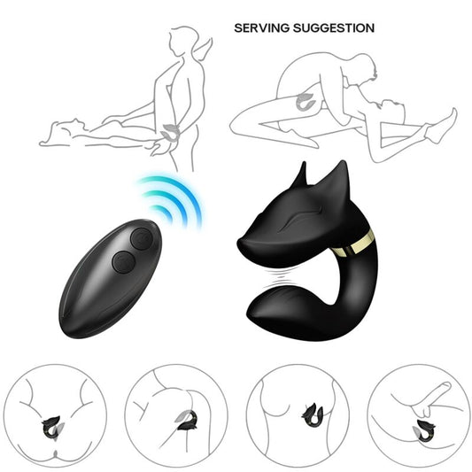 ARMONY - FOX VIBRATOR FOR COUPLES WITH REMOTE CONTROL BLACK