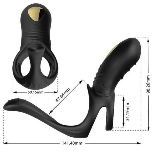 ARMONY - JOY JUMPER ANILLO VIBRADOR PARA PAREJAS Y PLUG ANAL NEGRO