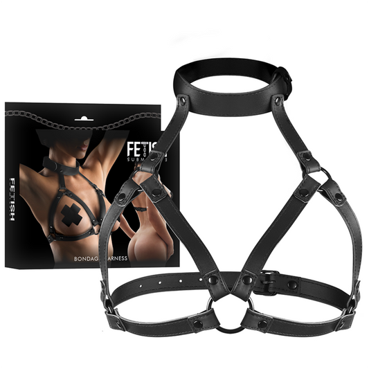 BONDAGE SUMISO FETICHE - CORREA DE PECHO AJUSTABLE