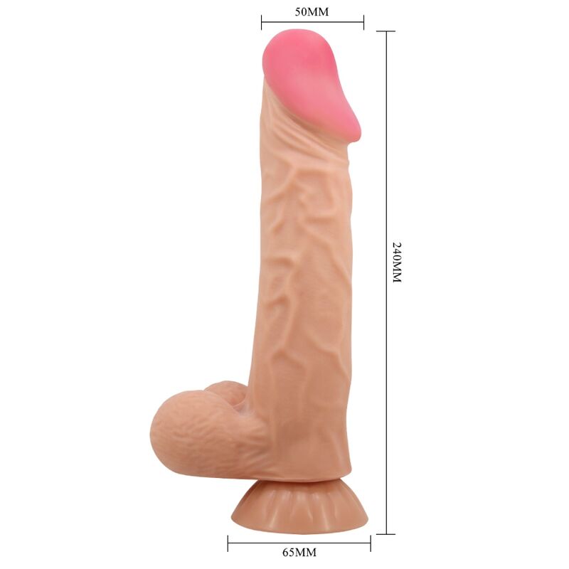 PRETTY LOVE - SLIDING SKIN SERIES REALISTIC DILDO WITH SLIDING SKIN SAUNA BOWL REMOTE CONTROL FLESH 24 CM