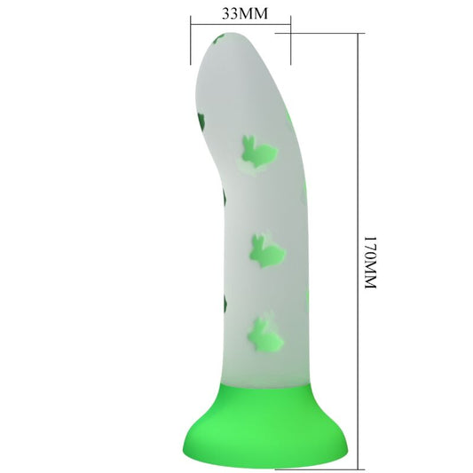 PRETTY LOVE - DILDO MÁGICO NOCTURNO SIN VIBRACIÓN VERDE BRILLANTE