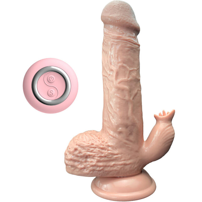 ARMONY - VIBRADOR REALISTA Y DILDO DE GARGANTA CON ESTIMULADOR DE LENGUA 19 CM