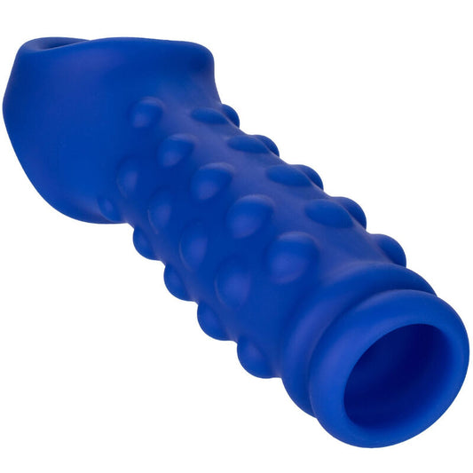 CALEXOTICS - FUNDA PARA PENE ADMIRAL CON PERLAS, SILICONA LÍQUIDA AZUL