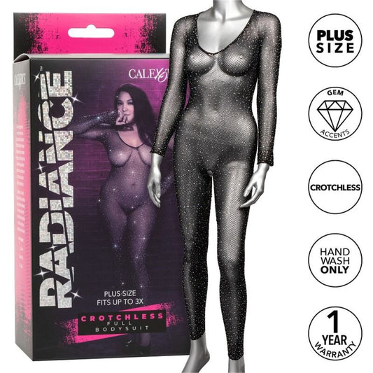 CALEXOTICS - RADIANCE CROTCHLESS FULL BODY RHINE BODYSUIT IN PLUS SIZE