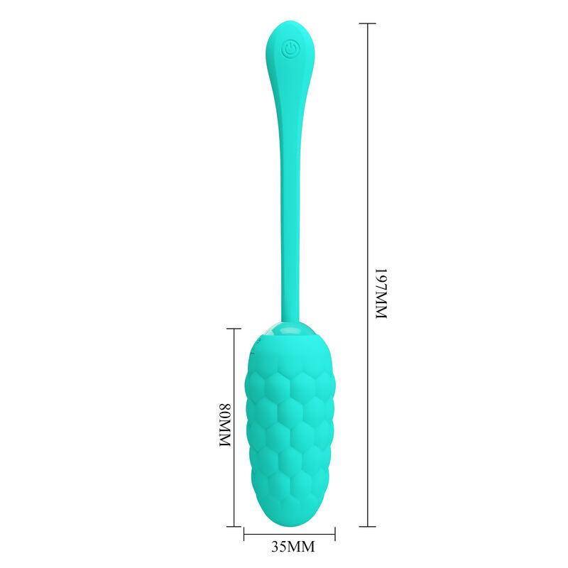 PRETTY LOVE - HUEVO VIBRADOR RECARGABLE CON TEXTURA MARINA EN VERDE AGUA