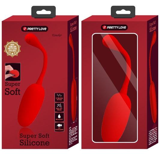 PRETTY LOVE - HUEVO VIBRADOR RECARGABLE ROJO KNUCKER