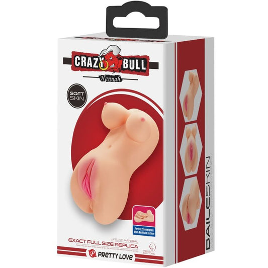 CRAZY BULL - VIBRADOR REALISTA DE VAGINA Y ANO HANNAH