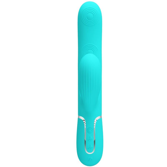PRETTY LOVE - VIBRADOR MULTIFUNCIONAL 3 EN 1 PERLITA PUNTO G VERDE AGUA