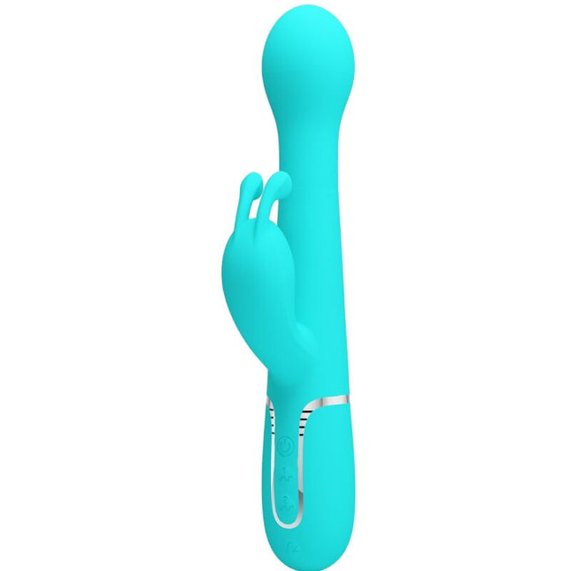 PRETTY LOVE - DEJON RABBIT VIBRATOR 3 IN 1 MULTIFUNCTIONAL AQUAGREEN