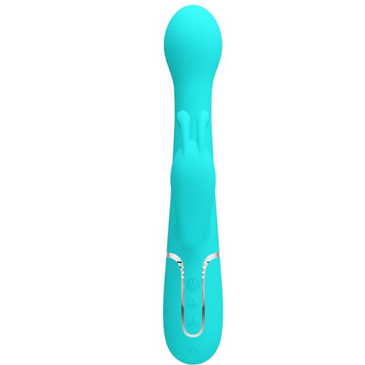 PRETTY LOVE - VIBRADOR DEJON RABBIT 3 EN 1 MULTIFUNCIONAL AQUAGREEN