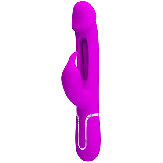 PRETTY LOVE - VIBRADOR DEJON RABBIT 3 EN 1 MULTIFUNCIÓN FUCSIA