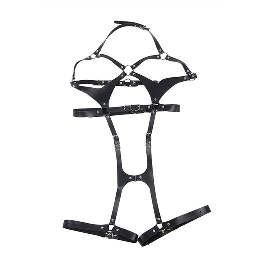 SUBBLIME - ARNÉS DE CUERPO ENTERO CON HEBILLAS DE CUERO NEGRO TALLA ÚNICA