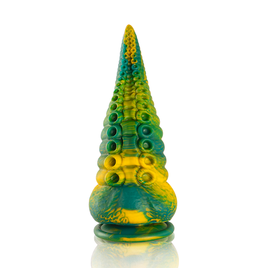ÉPICO - DILDO DE TENTÁCULOS VERDES CETUS, TAMAÑO PEQUEÑO
