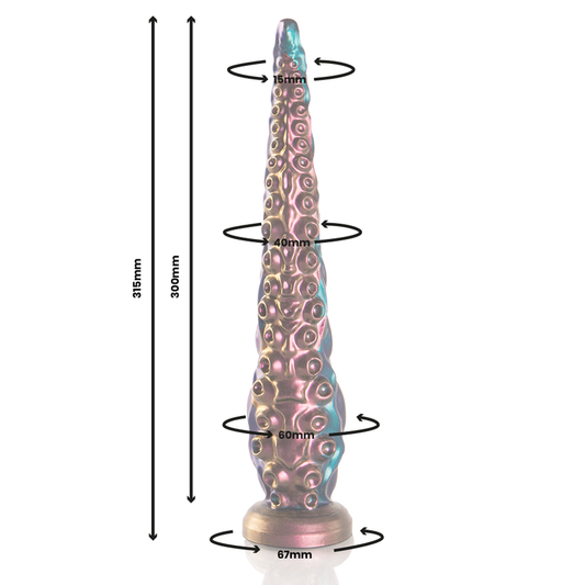 ÉPICO - DILDO DE TENTÁCULOS FINOS DE CARIBDIS, TAMAÑO GRANDE
