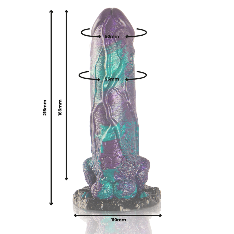 ÉPICO - DILDO BASILISCO DOBLE PLACER ESCAMOSO, TAMAÑO GRANDE