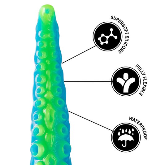 EPIC - SCYLLA FLUORESCENT THIN TENTACLE DILDO, LARGE SIZE