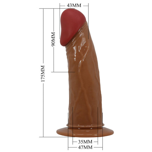 PRETTY LOVE - STARKS HARNESS SLIP MULTI-SPEED VIBRATION DILDO 17.5 CM LIGHT BROWN